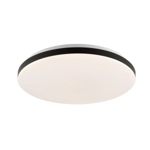 Smarte LED-Deckenleuchte Livio, RGB & CCT, weiß-schwarz, Ø 38,5 cm. Moderne Deckenlampe für Wohnräume.
