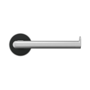 Tiger Cooper Toilettenpapierhalter, L-Form, Edelstahl/Schwarz, ohne Deckel.