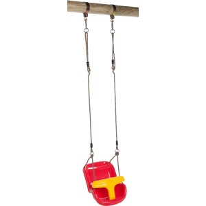 SwingKing Babyschaukel Deluxe in Rot und Gelb, Zubehör für Gartenspielgeräte.