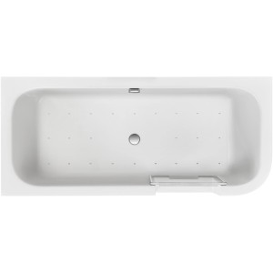 Ottofond Whirlpool Free-Gate, weiße Badewanne 180x80 cm mit Düsen und Komfort-Silentsystem.