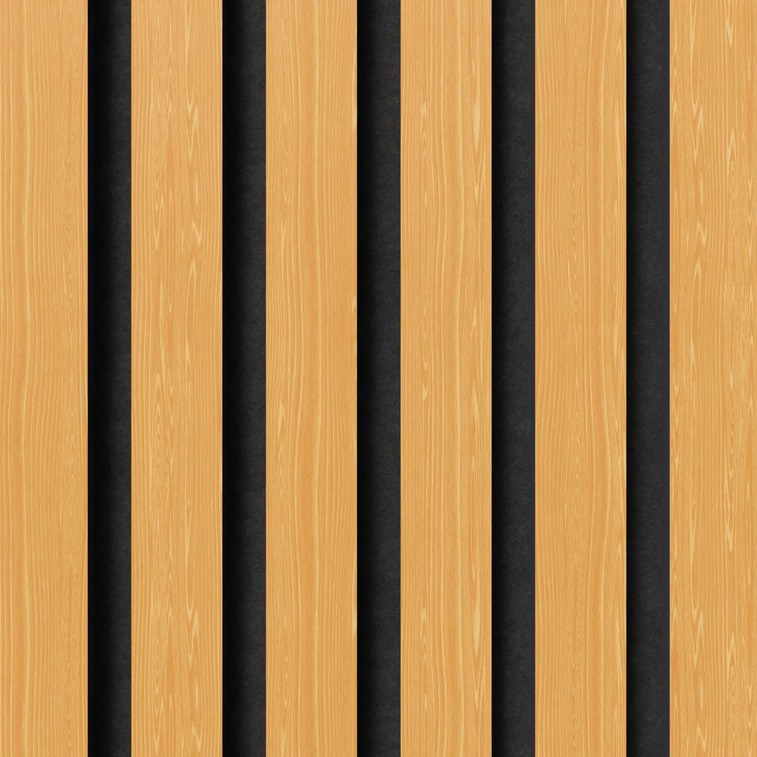 Akustikpaneel Eiche geölt mit schwarzem Filz, 32x240cm, 2er Set zur Wand- und Deckenverkleidung.