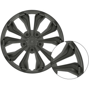 Cartrend Radzierblende Daytona, 16 Zoll, schwarz-silber, 4er-Set für die Außenausstattung.