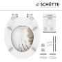 Schütte WC-Sitz Balance mit Holzkern und Absenkautomatik, Dekor mit Steinen und Gräsern.