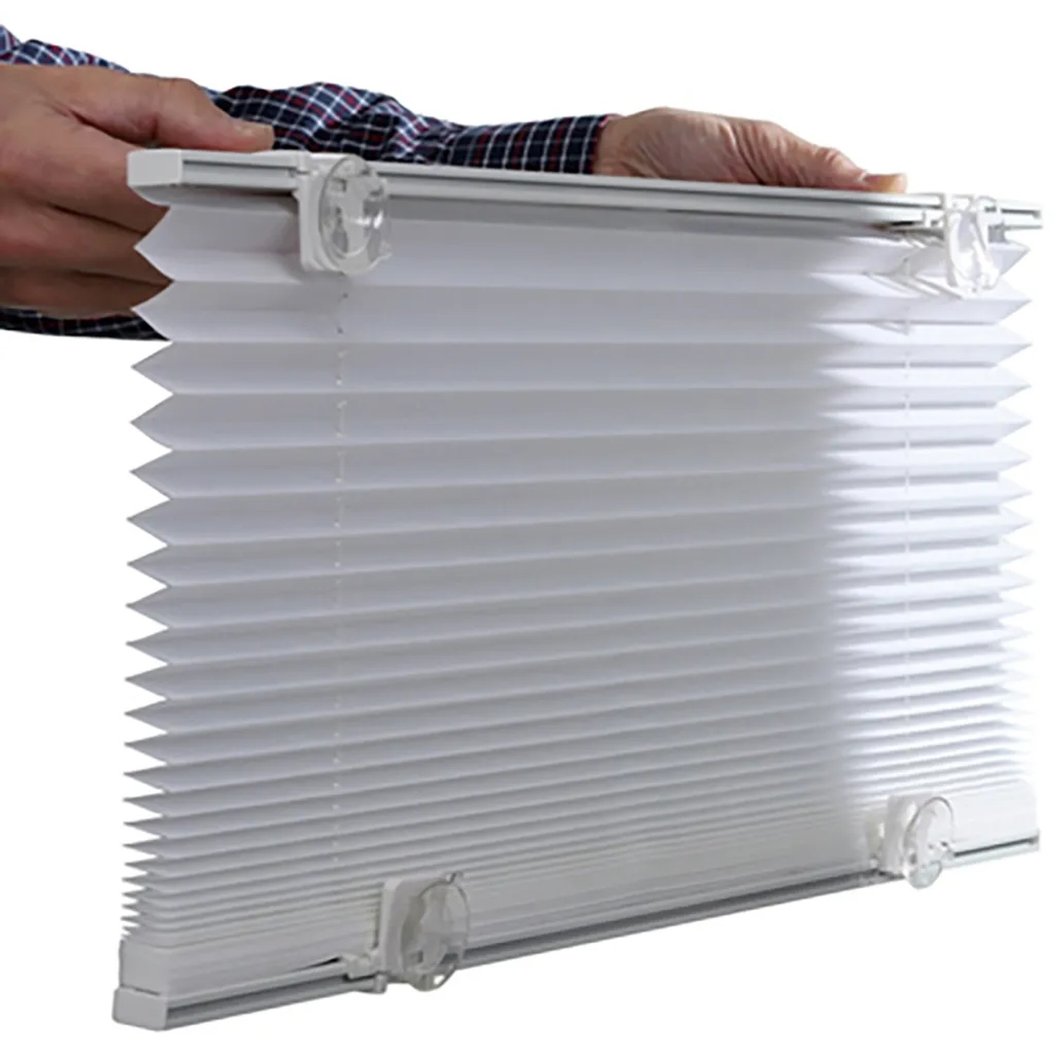 Gardinia Dachfenster-Plissee, weiß, mit Saugnäpfen zur einfachen Montage.