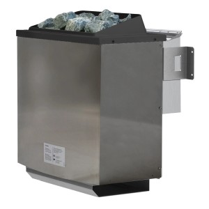 Karibu Saunaofen 9 kW Bio mit Steinen und externer Steuerung für Massivholzsauna.