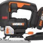 Worx Nitro Akku-Pendelhubstichsäge WX542 20V mit Akku und Ladegerät.