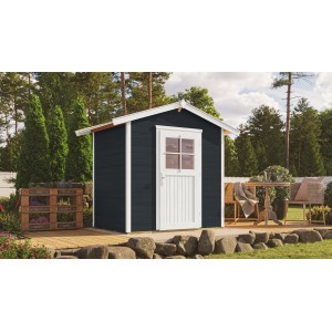 Lasiertes Holz-Gartenhaus Monza von OBI Outdoor Living mit Satteldach, 205x174 cm.