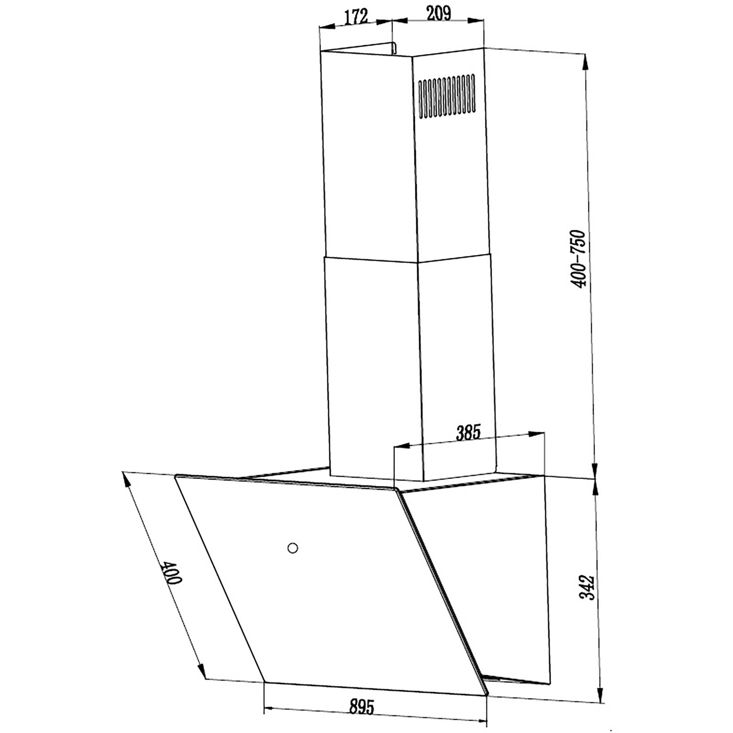 Respekta Dunstabzugshaube CH89090W Kopffrei 90 cm Weiß kaufen bei OBI