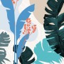 Komar Fototapete Vlies Tropical Shapes, abstrakte tropische Blätter in Blau- und Grüntönen.