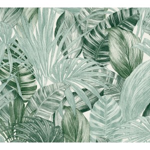 AS Creation Tapete Pop Up Panel Selbstklebend Floral 250 x 52 cm Grün-Weiß FSC®