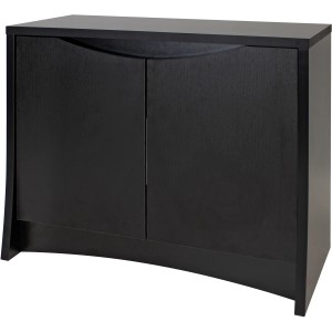 Schwarzer Fluval Aquariumunterschrank Flex 123 l mit zwei Türen und Oberflächenstruktur.