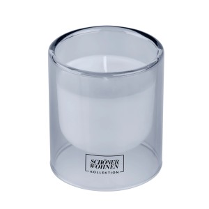 Schöner Wohnen Duftkerze S Cotton im blauen Glas, Ø 7,5 cm.