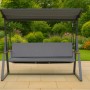 Graues Hollywoodschaukel Kissen Setgarden Flat, 110x60x7 cm, für 2-Sitzer Gartenschaukel.