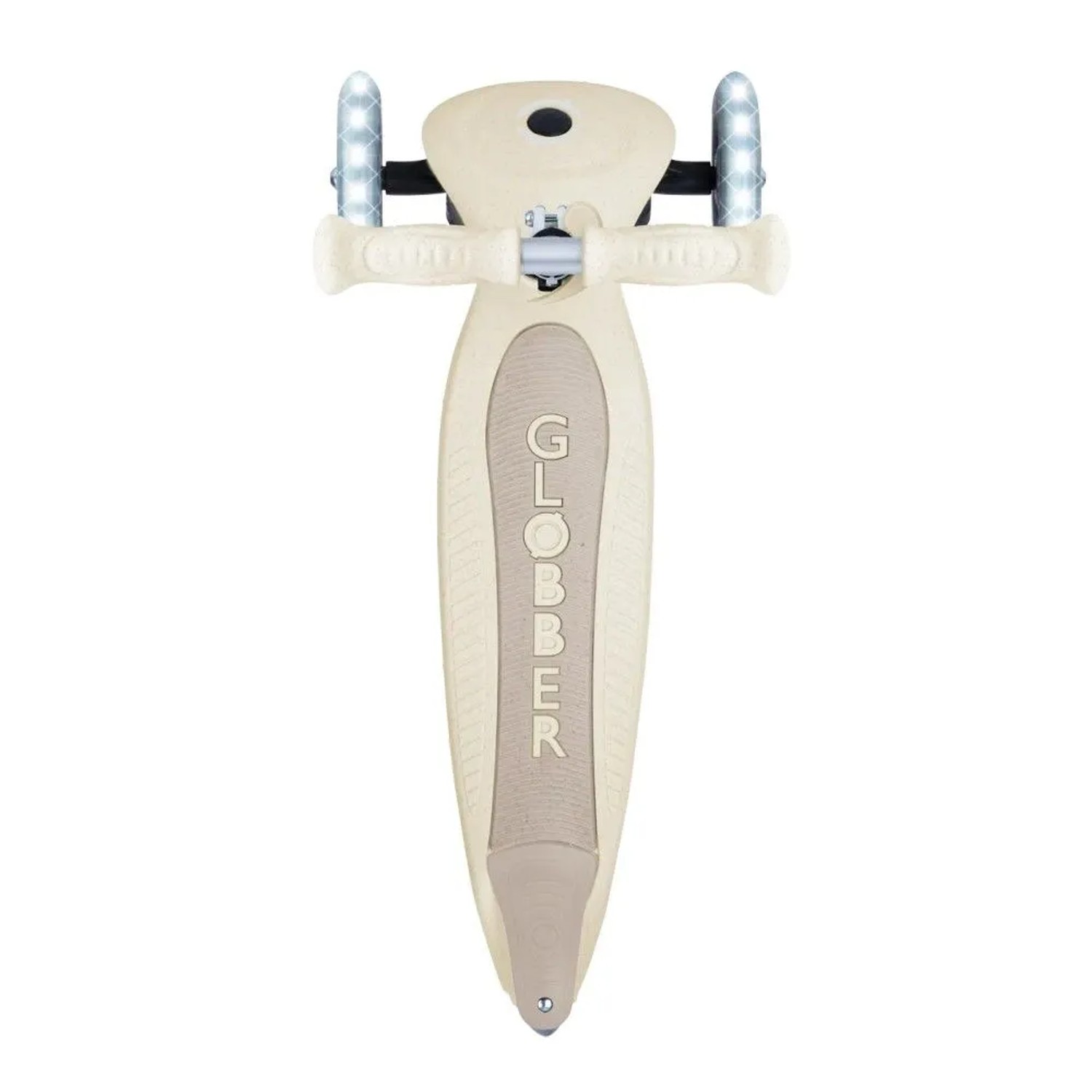 Globber Primo Foldable Lights Tretroller 120/80 mm ABEC 5 3-Rädrig Höhenverstellbar LED-Rollen Kokos Weiß_7