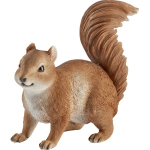 Dunkelbraune Deko-Figur Eichhörnchen aus Polyresin für Garten und Haus, 10,5x20,5x20 cm.