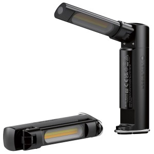 Ledlenser W7R Work Arbeitsleuchte, schwarze Lampe mit ausklappbarem Leuchtkopf und UV-Licht.