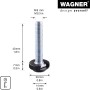Wagner Verstellfuß Justus Slim, 4er Set Möbelbeine mit QuickClick System und Gleiteinsätzen, 4,7 cm hoch.