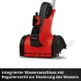 Einhell Akku-Oberflächenbürste PICOBELLA 18/215, rote Gartenhandgerät mit Bürste und Wasseranschluss.