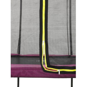 Detailaufnahme: Rosa EXIT Silhouette Trampolin D183cm mit Sicherheitsnetz und Reißverschluss.