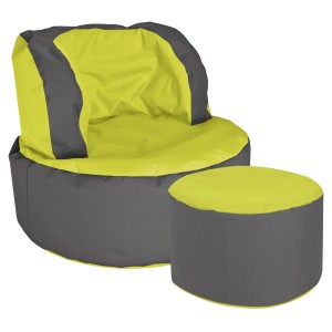 Sitting Point Sessel Bebop Scuba Grün mit Hocker, Sitzsack für Jugendzimmer und Outdoor.