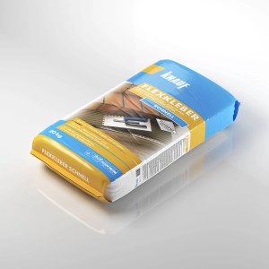 Sack Knauf Flexkleber Schnell Grau, 20 kg, für Fliesenarbeiten im Innen- und Außenbereich.
