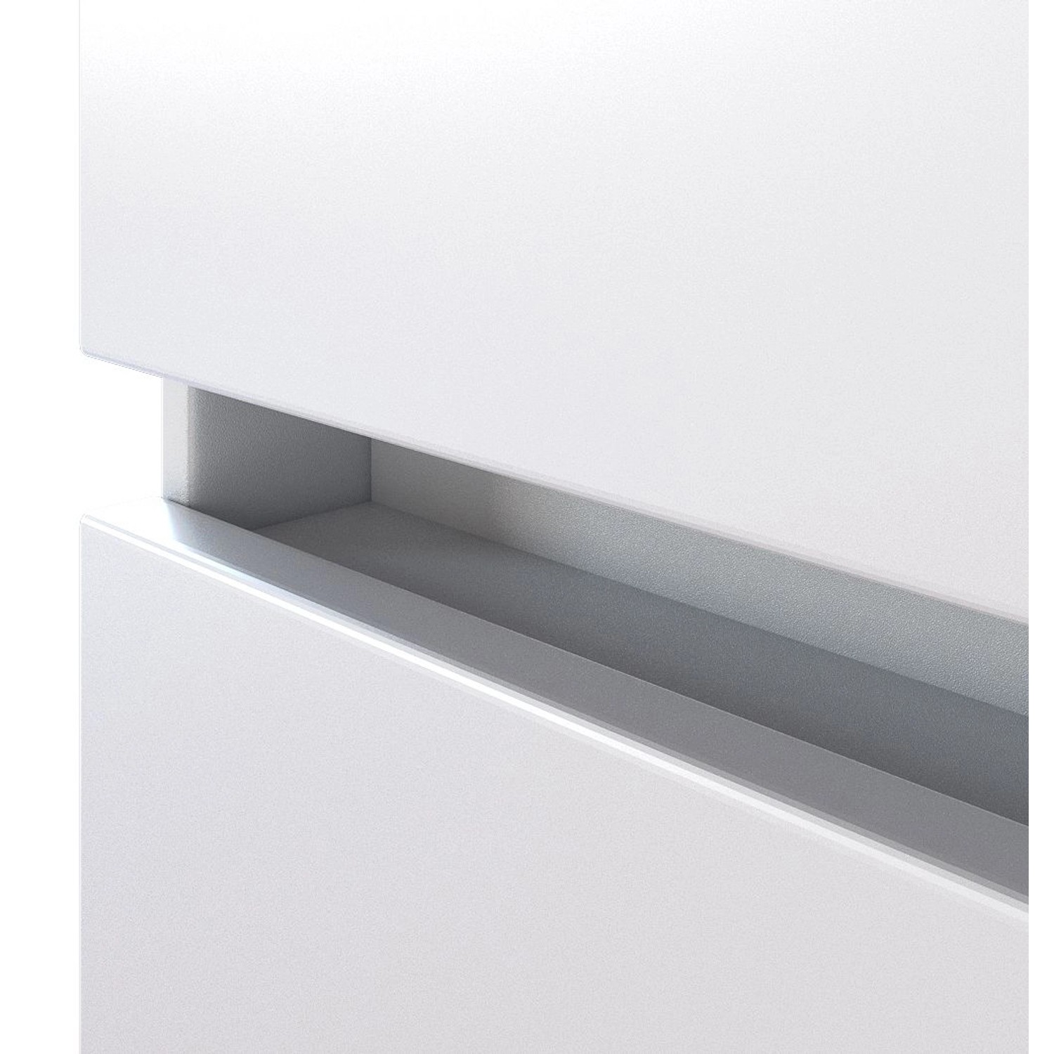 Detailaufnahme: Schublade vom Held Möbel Bad-Hochschrank Verona in Weiß.