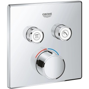 Grohe Unterputzmischer SmartControl mit 2 Absperrventilen Chrom eckig