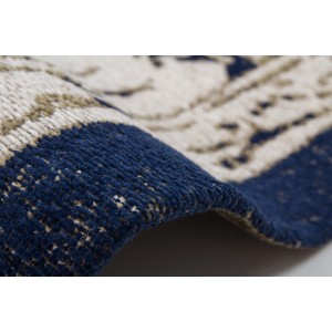 Detailansicht des Vintage Teppichs Guadeloupe in Grau-Blau (160x230 cm) mit Muster.