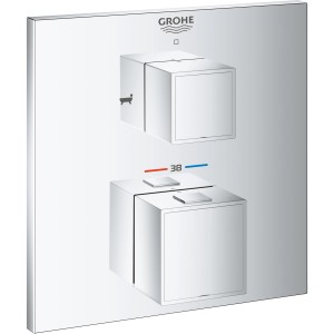 Grohe Grohtherm Cube Wannenbatterie mit Thermostat und 2-Wege-Umstellung, Chrom