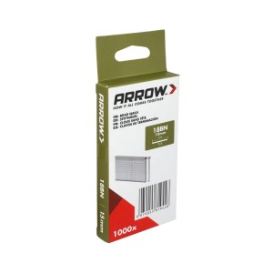 Arrow Tackernägel 18BN, 15 mm, 1000 Stück, für Hand- und Elektrotacker. Zum Befestigen von Zierleisten.