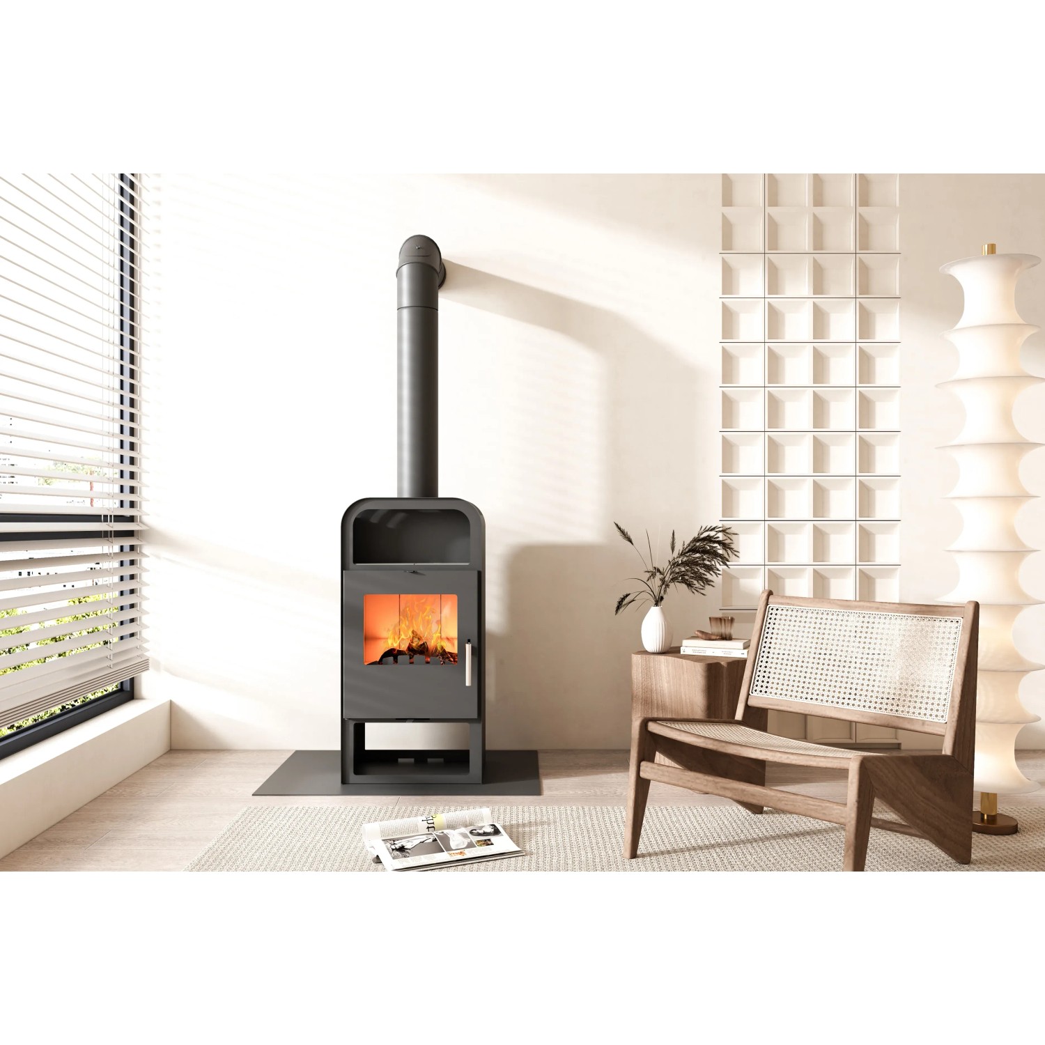 Mahan UNI-1963 4.0 Kaminofen Schwarz Matt 7 kW_2