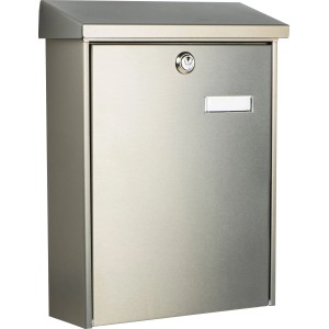 Burg Wächter Edelstahl-Briefkasten Oslo 3767 Ni, DIN C4 Einwurf