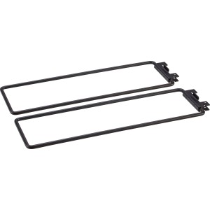 2er-Set Metall-Trennschienen, 10x31,5 cm, schwarz, für Regale & Regalböden.