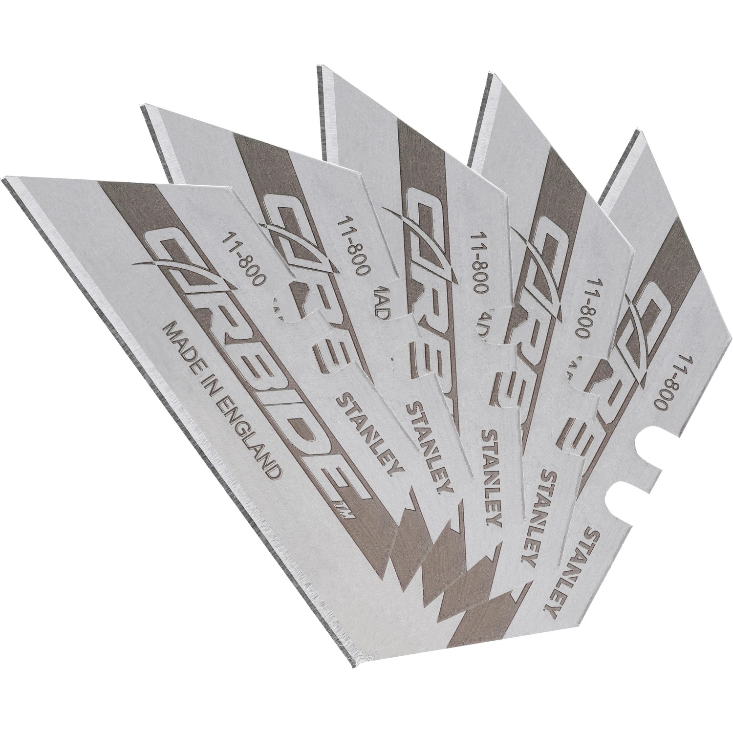 Stanley FatMax Carbide Trapezklingen (10 Stück) – 0,6 Mm Stark, 62 X 19 Mm, Bis Zu 5x Länger Haltbar Stanley FatMax Trapezklingen