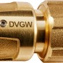 Geka plus-Schlauchstück Trinkwasser 13 mm (1/2), Messing, mit DVGW-Zertifizierung.