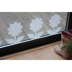 d-c-fix Klebefolie Reispapier Weiß mit Blumenmuster auf Fenster