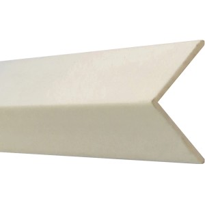 Weiße Winkelleiste aus Hartschaum, 20x20 mm, Länge 2500 mm, für Wand- und Bodenabschluss.