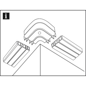 Gardinia Rundbogen GE2, 2-läufig, weiß, zur Verlängerung von Gardinenschienen.