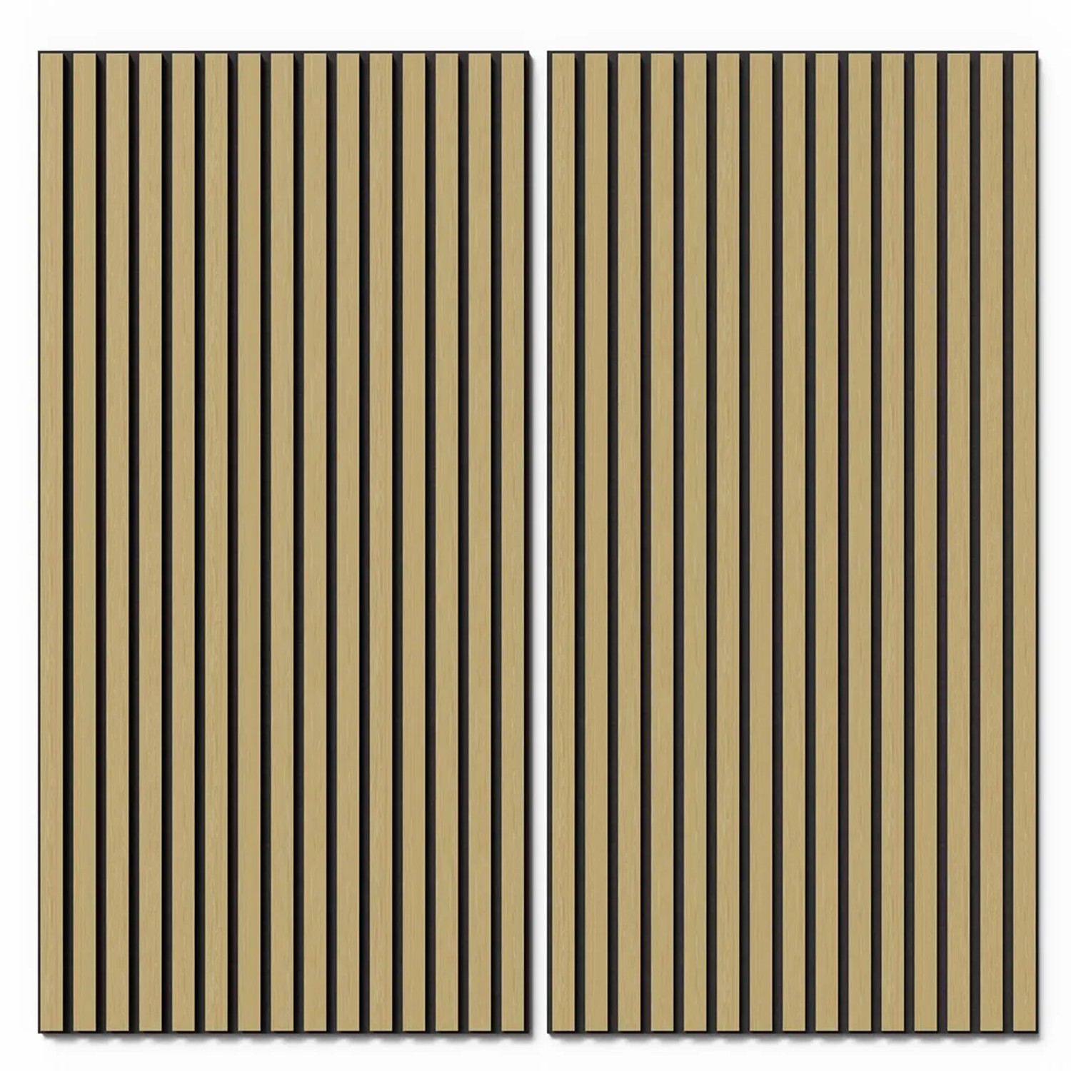 Akustikpaneel Eiche/Schwarz, MDF Wandverkleidung für bessere Raumakustik, 119,8 cm hoch.