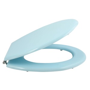 MSV WC-Sitz Cleo, Aquablau, MDF, 45x37cm, mit Edelstahlscharnieren.