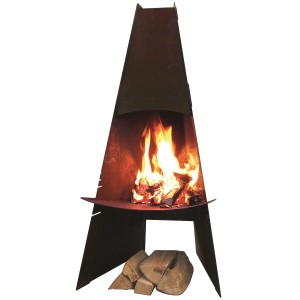 Aduro Gartenkamin Cortenstahl Schwarz