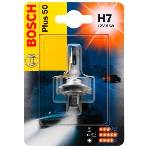 Bosch GLL Plus 50 H7: Autolampe für mehr Licht und Sicherheit im Straßenverkehr.