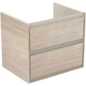 Ideal Standard Connect Air Waschbeckenunterschrank, Pinie, 60 cm breit, mit zwei Schubladen.
