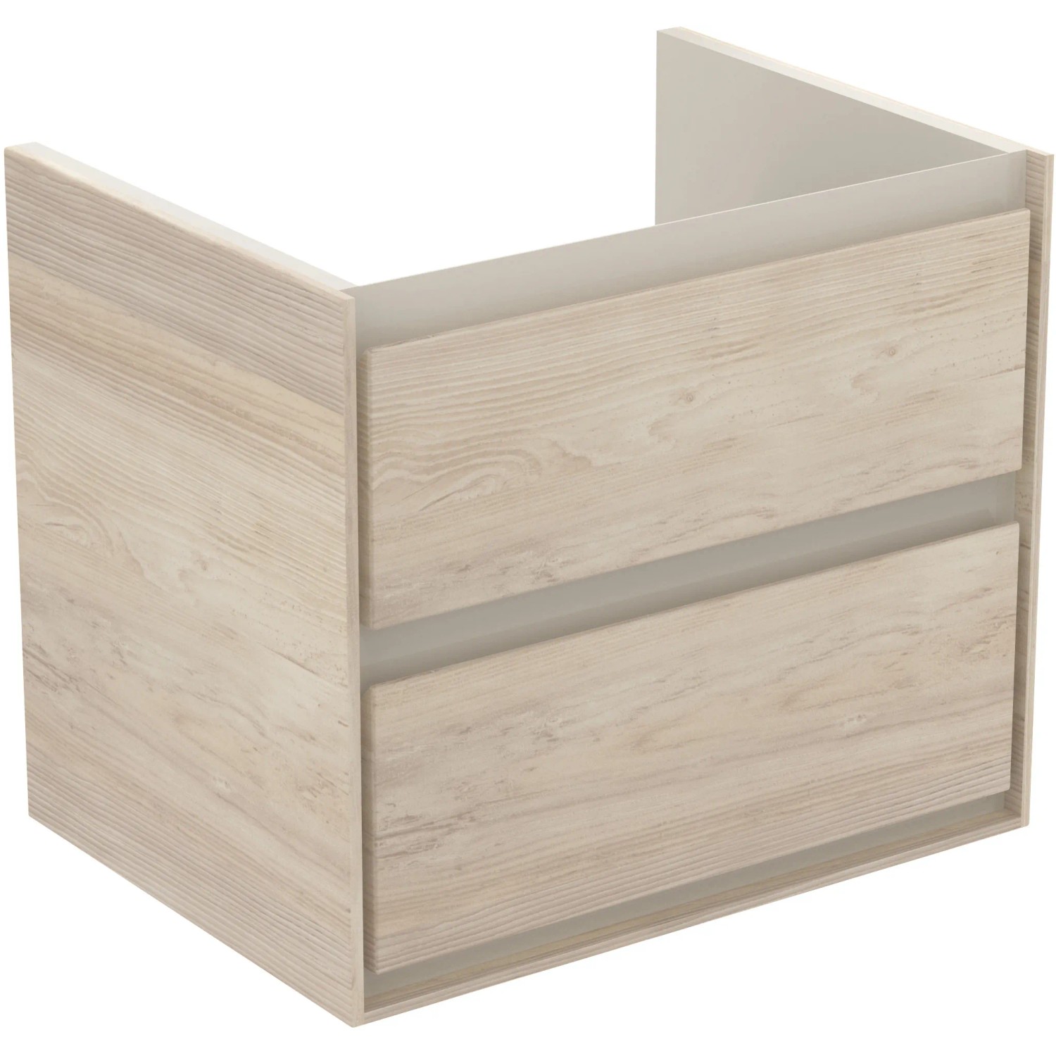 Ideal Standard Connect Air Waschbeckenunterschrank, Pinie, 60 cm breit, mit zwei Schubladen.