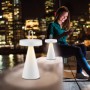 Weiße LED-Akku-Tischleuchte Alwa (28,9 cm) für Innen & Außen. Dekoleuchte mit warmweißem Licht und Touchdimmer.