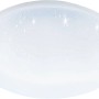 Weiße, runde Eglo LED-Deckenleuchte Totari-Z mit Kristalleffekt und Zigbee Funktion.