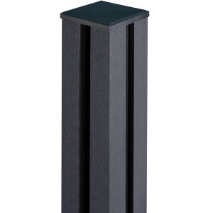 GroJaSolid Pfosten Anthrazitgrau 10x10x150 cm inkl. Kappe zum Einbetonieren
