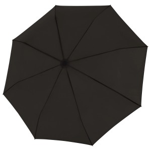 Geöffneter, schwarzer Derby Regenschirm Trend Mini (Ø 96 cm) von oben.