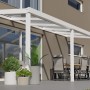 Weiße Terrassenüberdachung Professional (500x200 cm) mit klarer Polycarbonat-Platte.