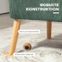 Grünes HOMCOM 2-Sitzer Sofa mit robusten Kautschukholzbeinen und schützenden Fußpolstern auf Teppich.
